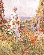 Childe Hassam Celia Thaxter in Her Garden, oil